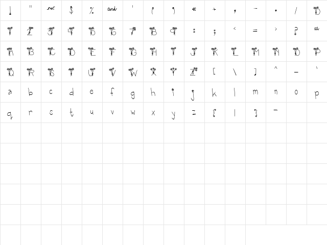 LD Wild Flower Regular  glyph index