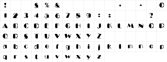 Vinyl Regular  glyph index