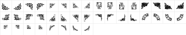 Dizzinz Corners Regular  glyph index