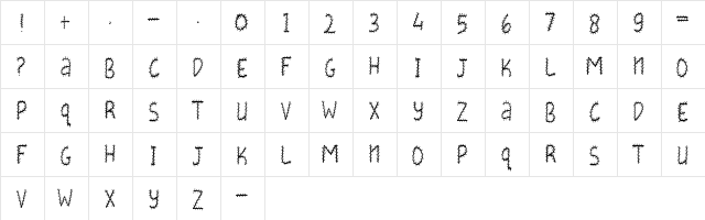 THORNY Regular  glyph index
