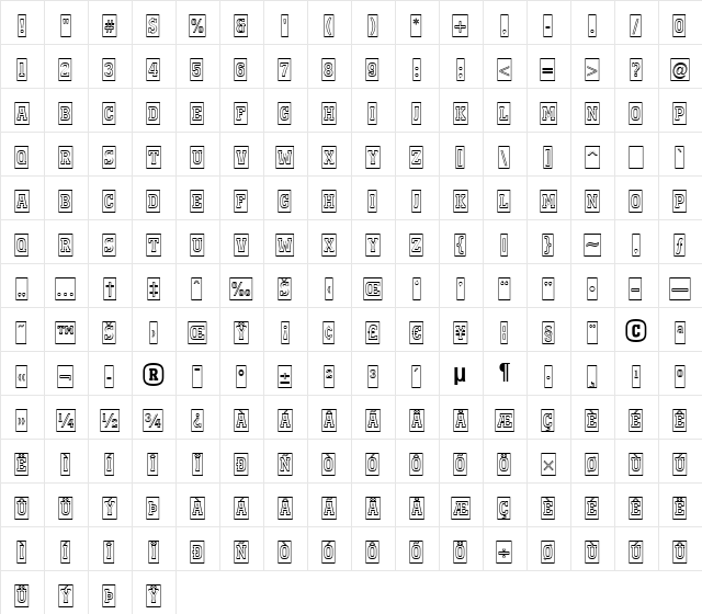 a_KenaCmOtl Regular  glyph index