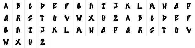 SWEET AS REVENGE Regular  glyph index