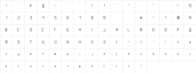 Limh Regular  glyph index