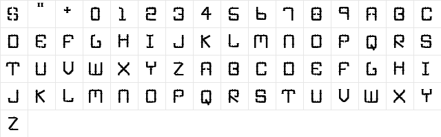 IronPipe Regular  glyph index