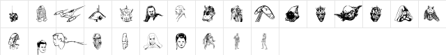 Phantom Dingbats Regular  glyph index