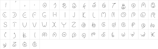 PWCirclefonts Medium  glyph index
