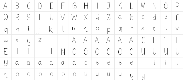 Sketchy Expectation Regular  glyph index