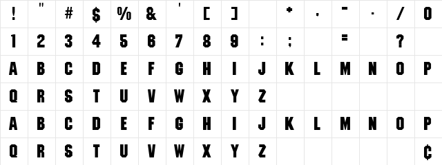 Savanarola Heavy Bold Bold  glyph index