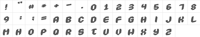 Robotica Regular  glyph index