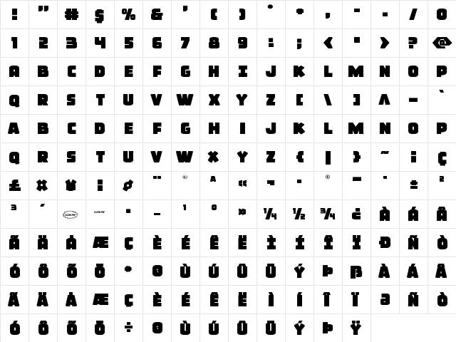 Frost Giant Expanded Expanded  glyph index