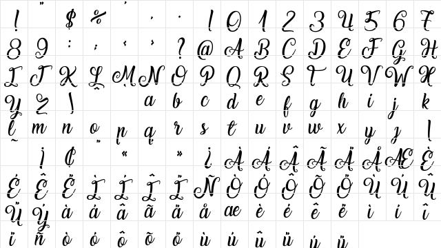 Laughing and Smiling Regular  glyph index