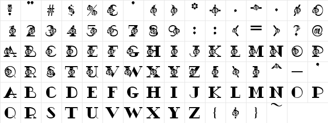 AC2-Clown 2-Clown  glyph index