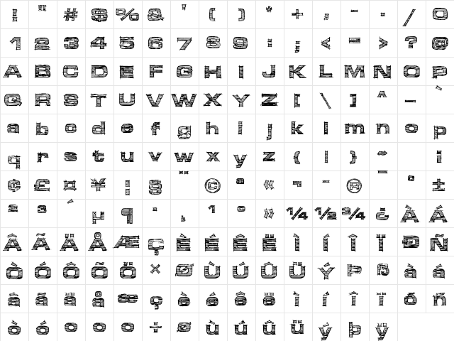 Micdrawer Regular  glyph index