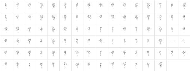 LDJ BirthdayBalloons Regular  glyph index