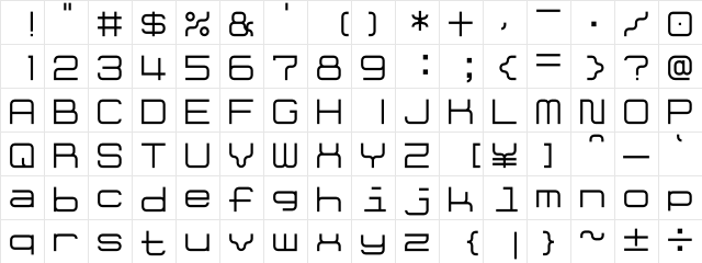 GD-TiVangerionJA-OTF Regular  glyph index