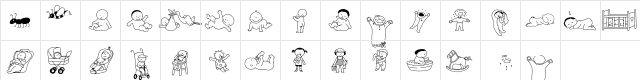 ABArtFonts BabyBoomOne  glyph index