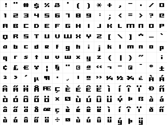 hooge 05_63 Regular  glyph index