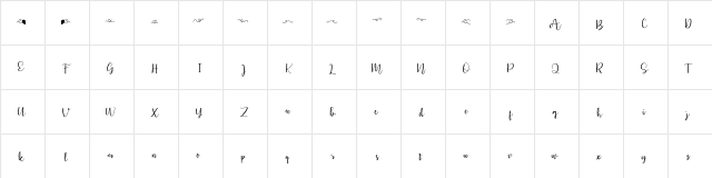 MiloBely Regular  glyph index