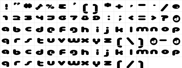 LiarsMoon Regular  glyph index