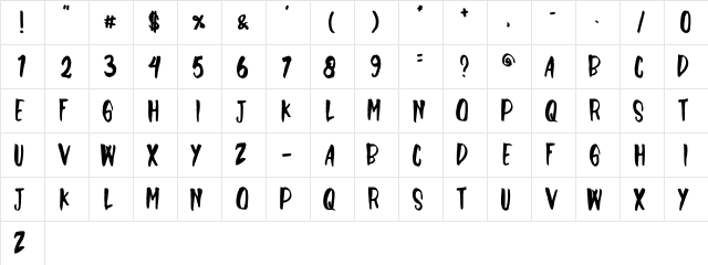 Sunshine In White Regular  glyph index