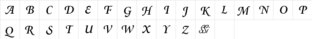 Atlantix Swash SSi Semi Bold Italic  glyph index