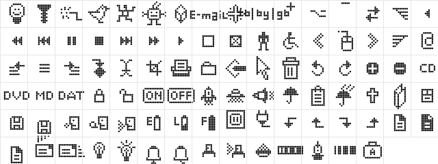 Dotto One  glyph index
