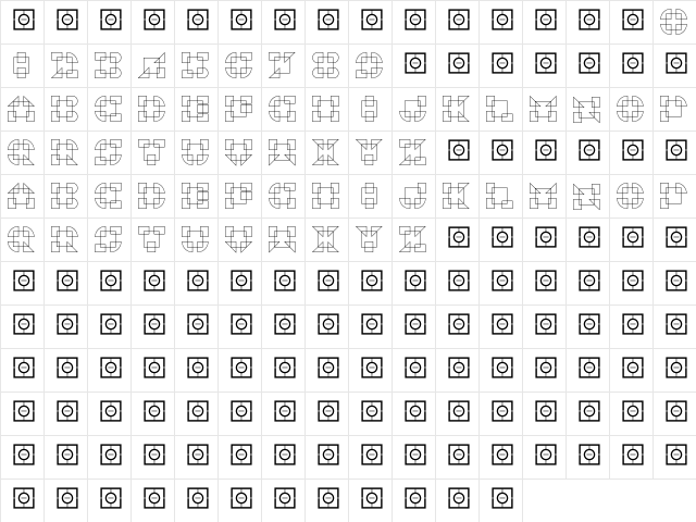 AlphaGeometrique Outline  glyph index