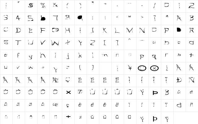 FZ WARPED 31 EX Normal  glyph index