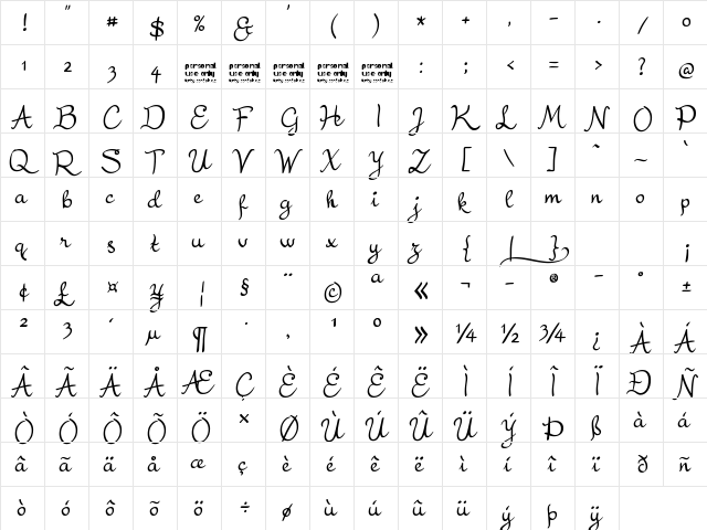 Residu?ln? Regular  glyph index