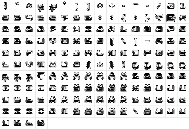 MR FUGLESANG REMIX Regular  glyph index
