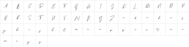 Ballarat Regular  glyph index