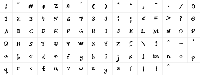 Polio Regular  glyph index