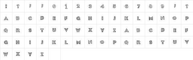 HugeCrunch Regular  glyph index
