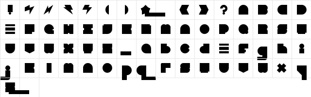 Blast Beat Regular  glyph index