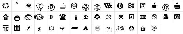 InternationalSymbols P02  glyph index