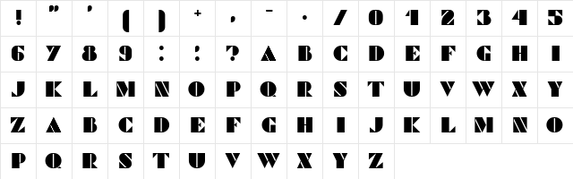 Commanders Regular  glyph index