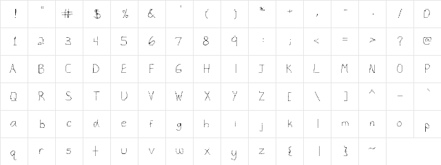 LeftD Regular  glyph index