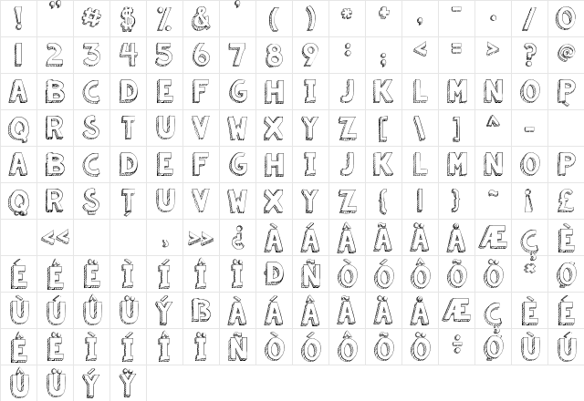 KG Summer Sunshine Regular  glyph index