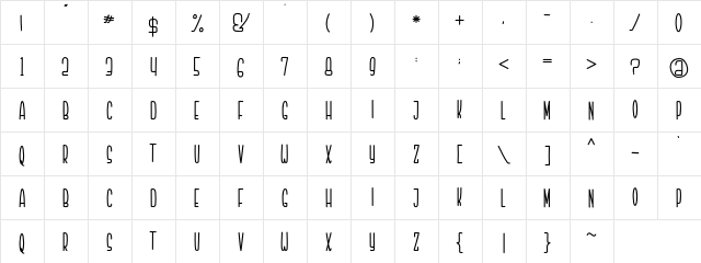 Highdream Semibold  glyph index