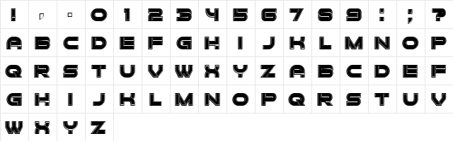 Forvertz 3D Filled Regular  glyph index