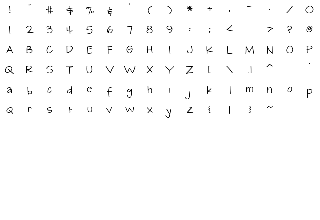 CK Journaling Regular  glyph index