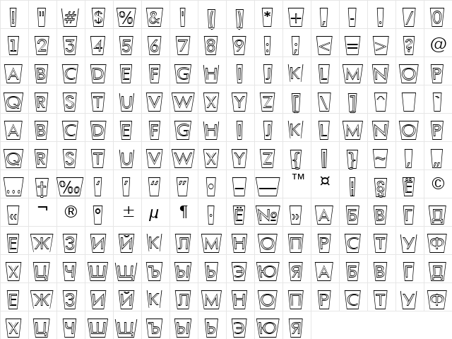 a_FuturaOrtoTtlCmSwOtl Regular  glyph index