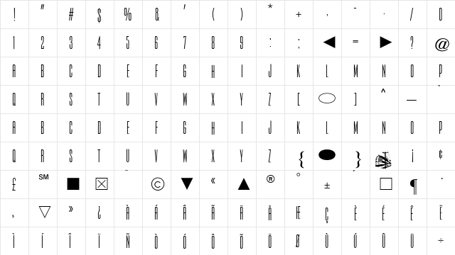 Cg Medium  glyph index
