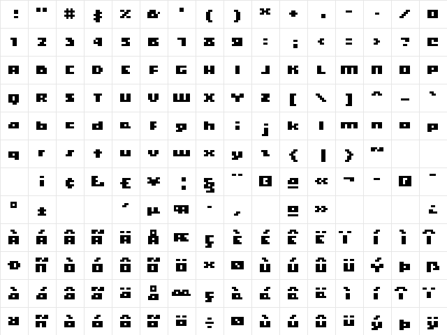 hooge 04_66 Regular  glyph index