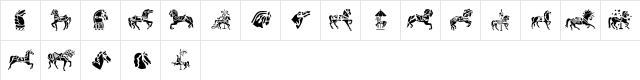 GE Carousel Horses Regular  glyph index