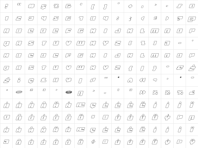 Hula Hoop Girl Outline Italic Outline Italic  glyph index