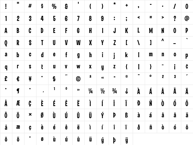 Las VegasOT Jackpot  glyph index