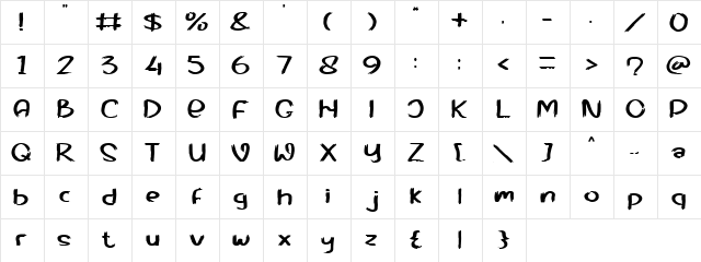 Halloween Movie Regular  glyph index