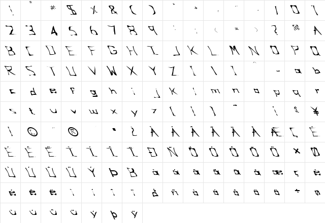 FZ WARPED 34 LEFTY Normal  glyph index
