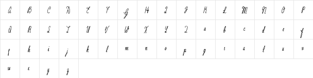 Grannie Terrill Regular  glyph index